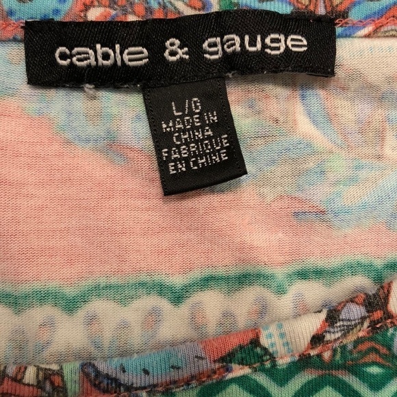Cable & Gauge colorful t-shirt. EUC! - Picture 2 of 6